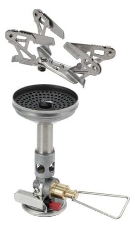 SOTO WindMaster burner with the 4Flex pot support lifted off above the burner head, on a white background