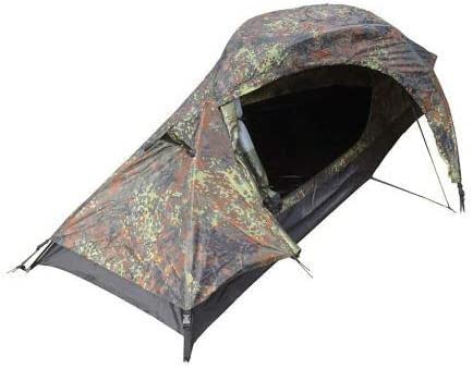 Mil-Tec Recom tent with the door open, showing the mesh of the inner