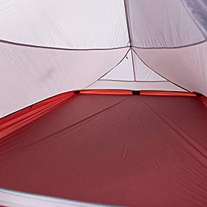 Inside the Naturehike Cloud-Up 1 tent with its red floor