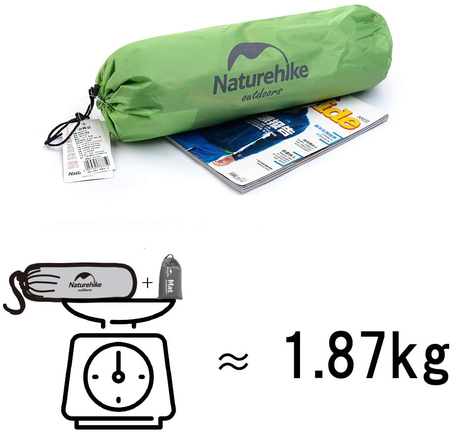 Green carry bag of the Naturehike Cloud-Up 1 tent